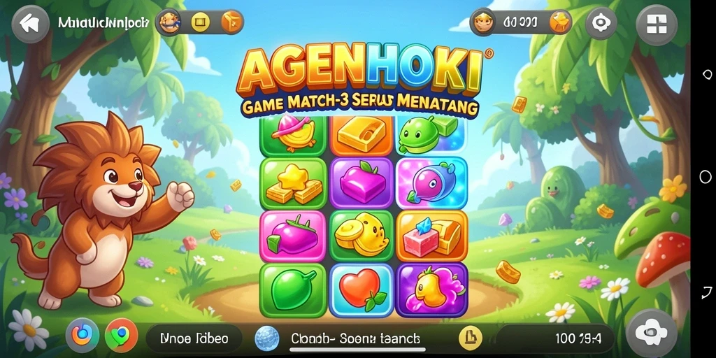 Screenshot utama AGENHOKI menampilkan gameplay seru Match-3.