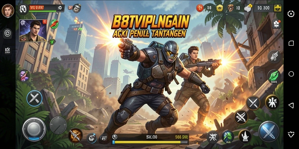 Screenshot B8VIP menampilkan aksi seru dalam pertarungan melawan musuh.
