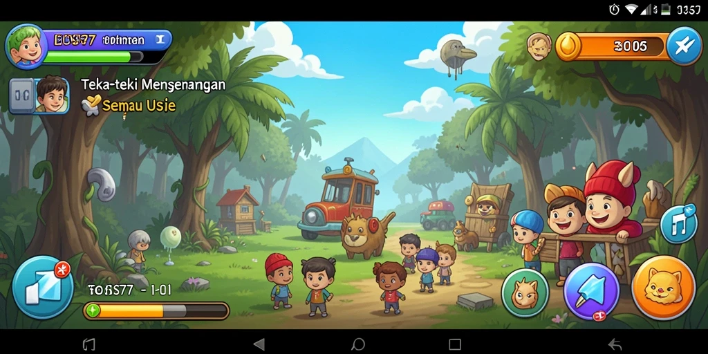 Screenshot gameplay EOS77 menampilkan teka-teki menarik dan interaktif.