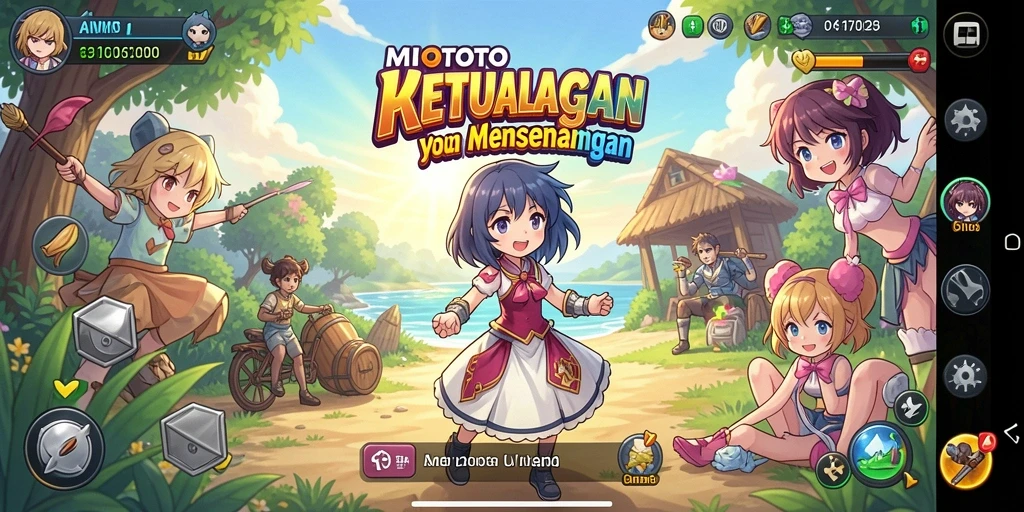Tampilan menarik dari gameplay MIOTOTO yang penuh warna dan karakter unik.