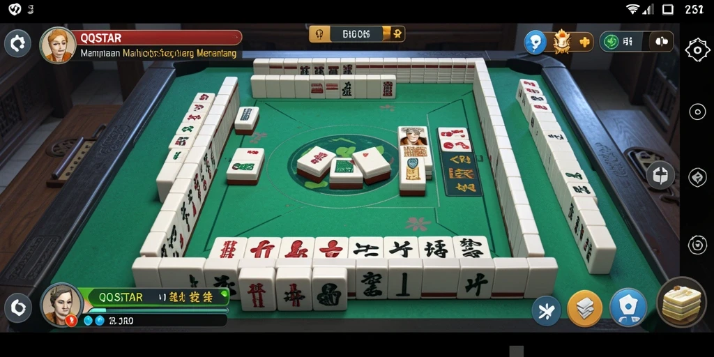 Screenshot gameplay QQSTAR yang menampilkan momen seru permainan Mahjong.