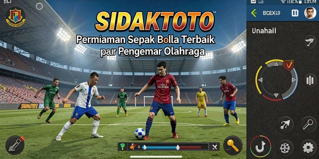 Tampilan gameplay menegangkan di lapangan sepak bola.