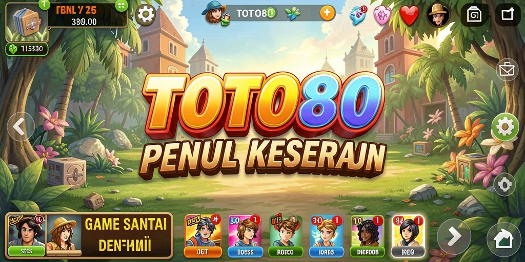 Screenshot TOTO80 menampilkan gameplay yang penuh warna dan ceria.