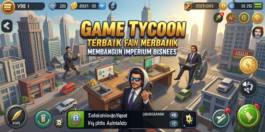 Tampilan gameplay V98 yang menarik dan penuh strategi Tycoon.